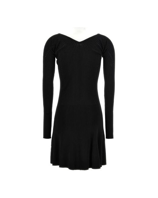 Jacquemus Kleedjes ,Zwart ,Polyester Pralu Gebreide Mini-Jurk in het Black