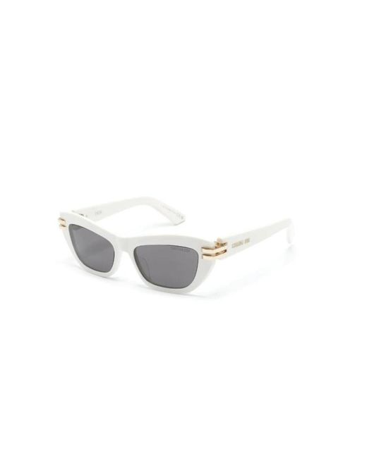 Dior White Weiße sonnenbrille mit original-etui