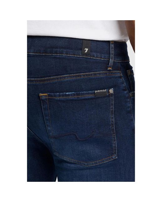 7 For All Mankind Blue Slim Fit Jeans for men