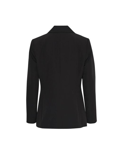 Ichi Jassen ,Zwart ,Polyester Zwarte Elegant Blazer Met Lange Mouwen in het Black