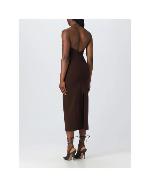 The Attico Halter Neck Midi Jurk in het Brown