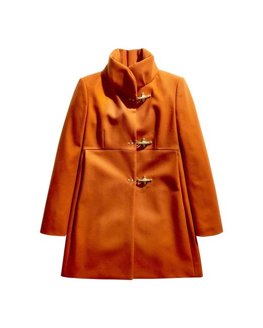 Fay Orange Single-Breasted Coats