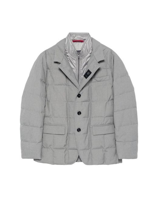 Fay Jassen ,Grijs ,Wol Gelaagde Puffer Jacket in het Gray voor heren
