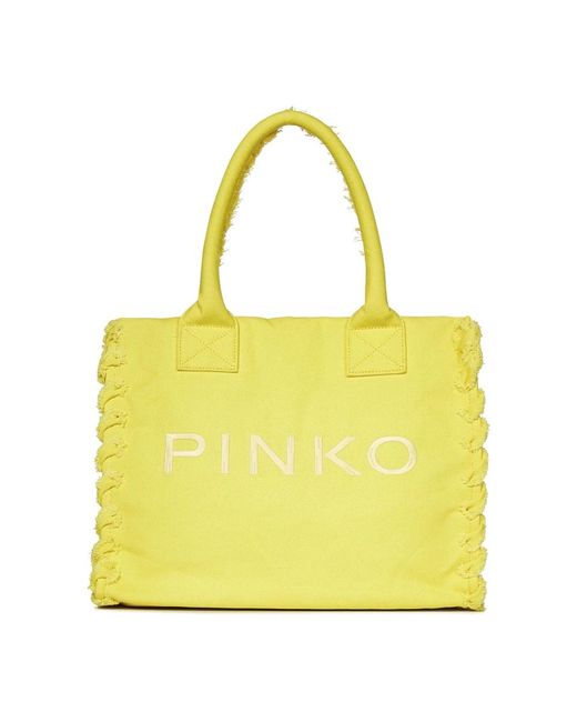 Pinko Yellow Beach Shopper Tote