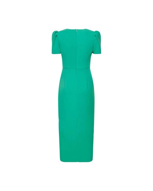 Self-Portrait Green Long Elegant Dress With Sophisticated Draping