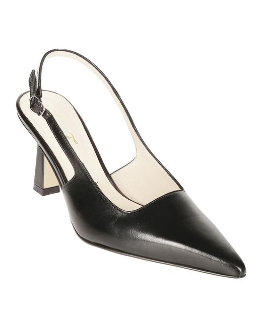 Anna F. Metallic Eleganter Schwarzer Nappa Décolleté Schuh