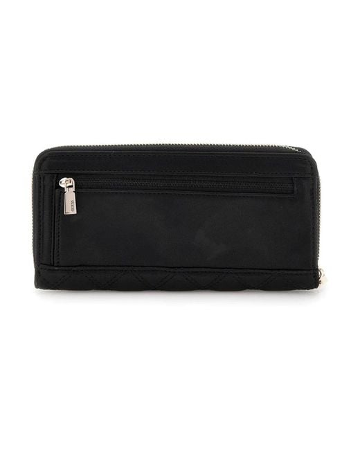 Guess Accessoires ,Zwart ,Stijlvolle Grote Portemonnee Met Rits in het Black