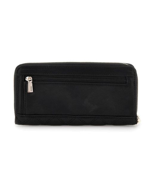 Guess Accessoires ,Zwart ,Stijlvolle Grote Portemonnee Met Rits in het Black