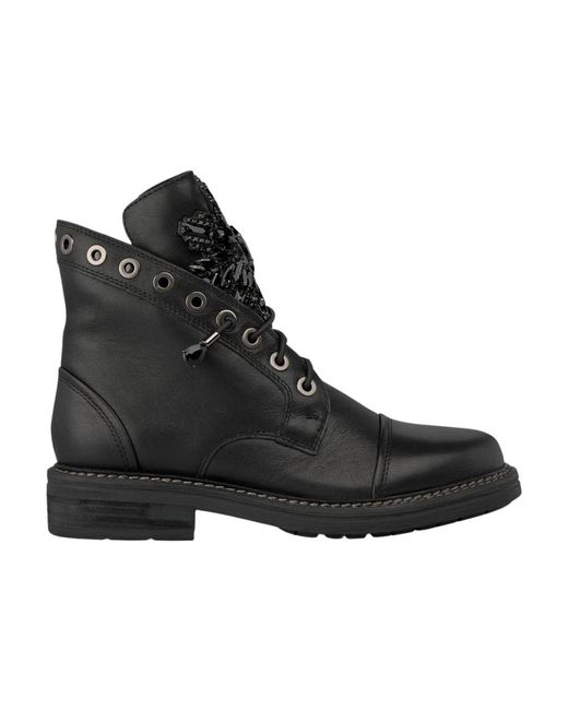 Alma En Pena. Black Lace-Up Boots