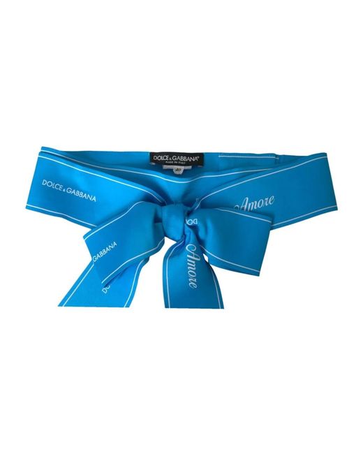 Dolce & Gabbana Blue Blauer polyester breiter taillengürtel