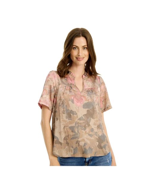 Blouses iN FRONT de color Brown