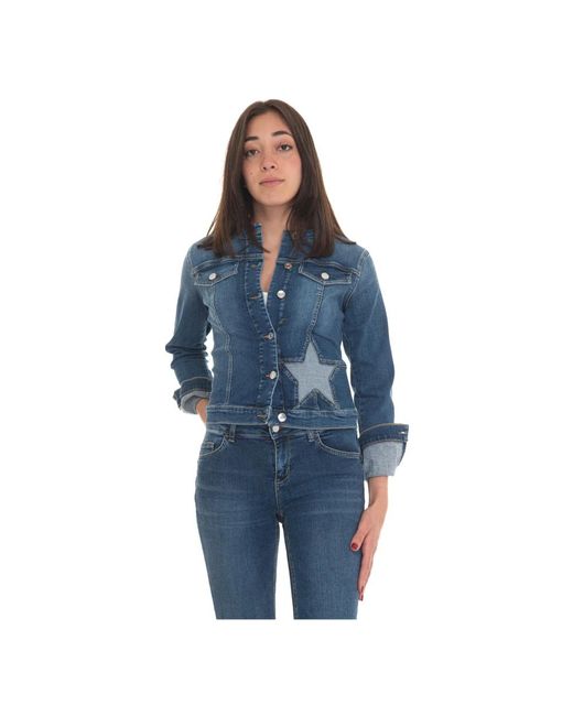 Liu Jo Denim Harrington Jack Met Zak in het Blue