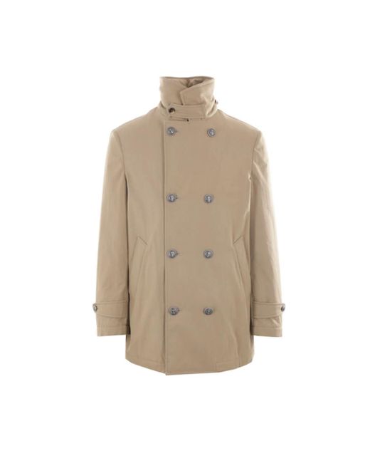 Double-Breasted Coats di Brunello Cucinelli in Natural da Uomo