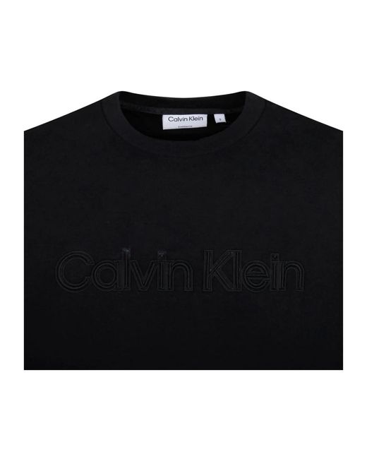Calvin Klein Schwarzes logo t-shirt rundhalsausschnitt kurze ärmel in Black für Herren