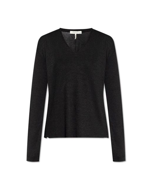 Rag & Bone Black Top mit langen ärmeln