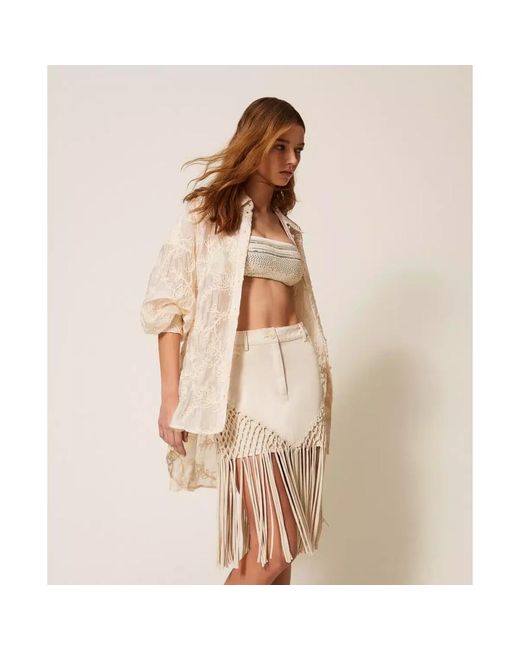 Twinset Natural Short Skirts