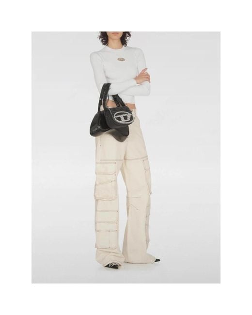 Round-Neck Knitwear DIESEL de color White