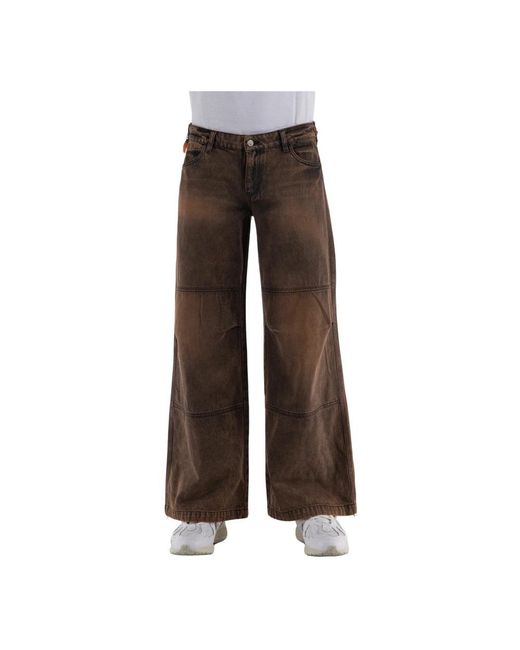Aries Brown Wide Trousers for men