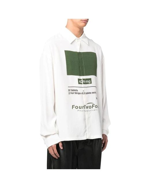 424 Grafikdruck shirt weiß baumwolle in Green für Herren