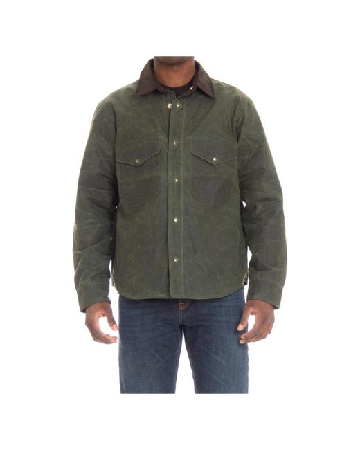 Cappotto verde in cotone idrorepellente di Manifattura Ceccarelli in Gray da Uomo