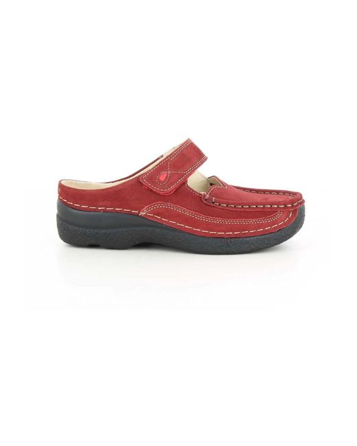 Mules di Wolky in Red