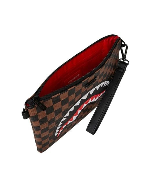 Sprayground Check 2 Emboss Crossover Clutch in het Black