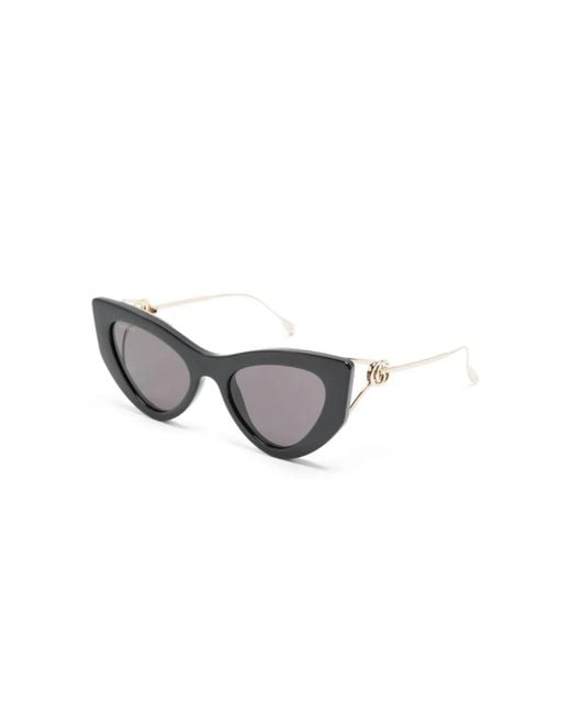 Gucci Gray Schwarze sonnenbrille mit zubehör