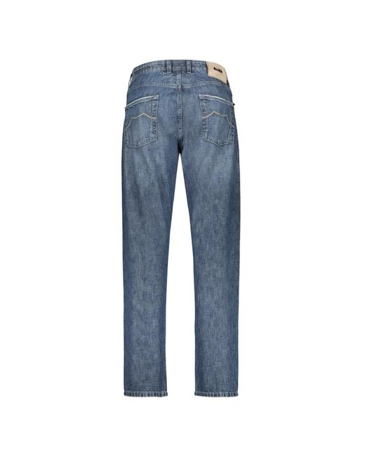 Moorer Blue Straight Fit Jeans for men