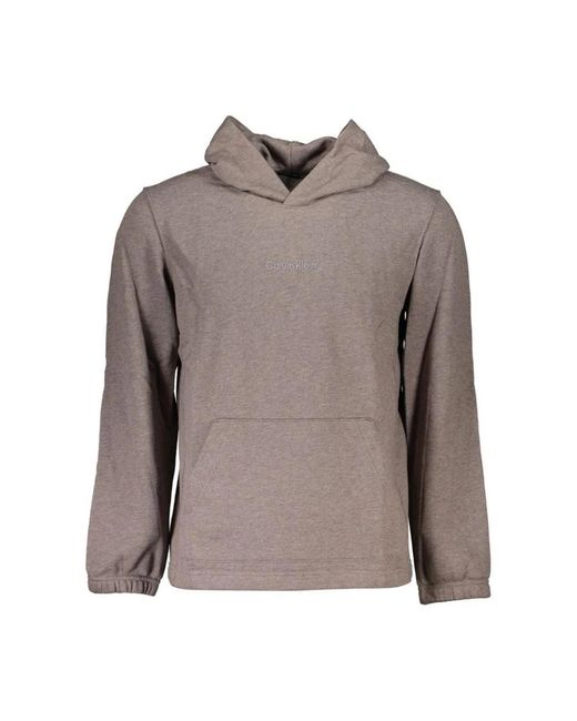 Calvin Klein Hoodies & Sweatvesten ,Bruin ,Katoen Hooded Sweatshirt Met Print in het Brown voor heren