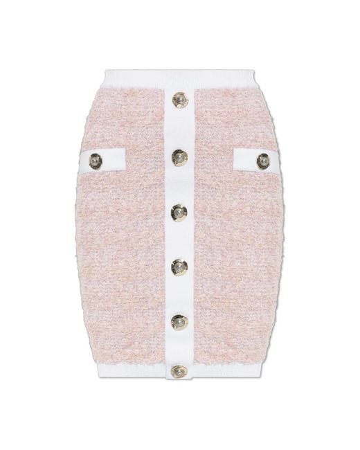 Balmain Pink Short Skirts
