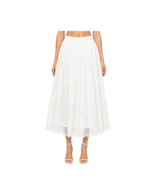 Dolce & Gabbana White Midi Skirts