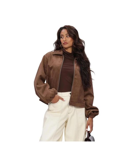 Object Jassen ,Bruin ,Polyester Objdenna/S Korte Jas in het Brown