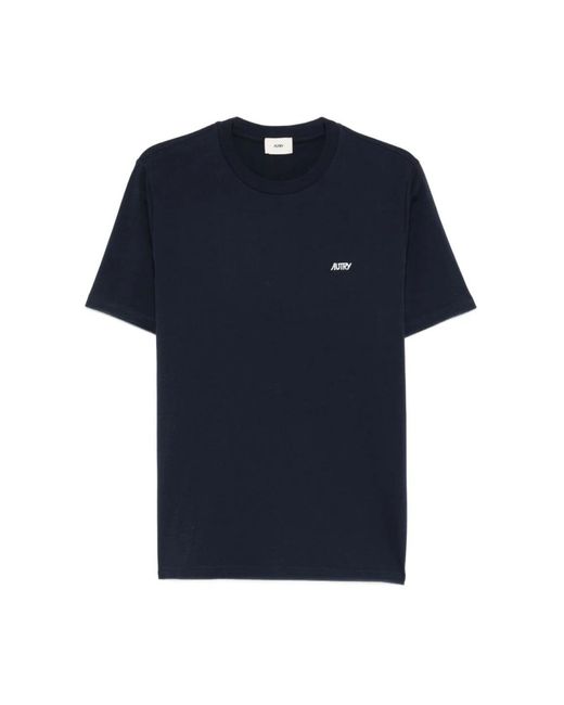 Autry Tops ,Blauw ,Katoen Embroidered Logo Tee in het Blue voor heren