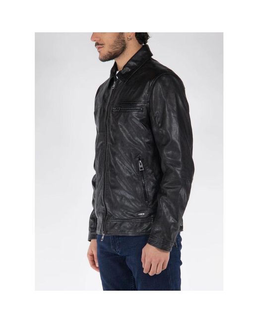 Guess Black Leather Jackets for men