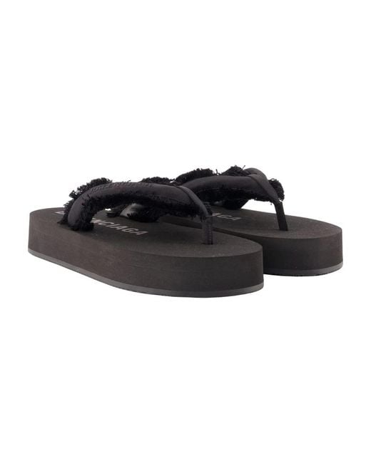 Balenciaga Black Flip Flops