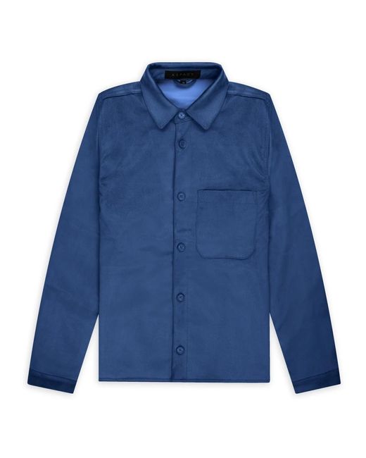 Aspact Jassen ,Blauw ,Suède Suede Overshirt in het Blue voor heren