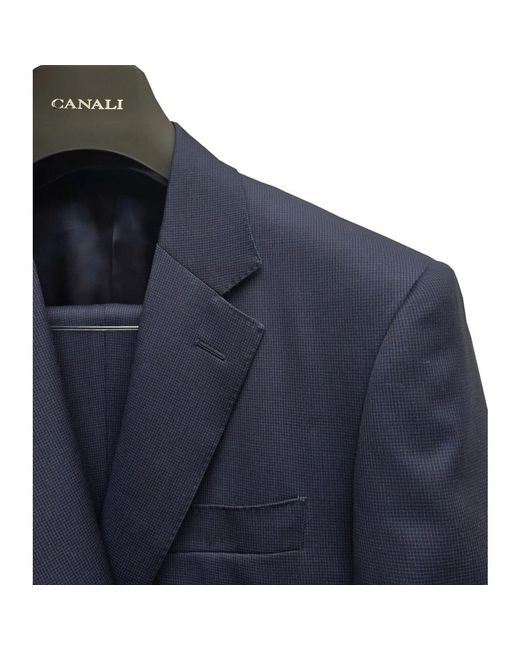 Canali Blue Single Breasted Suits for men
