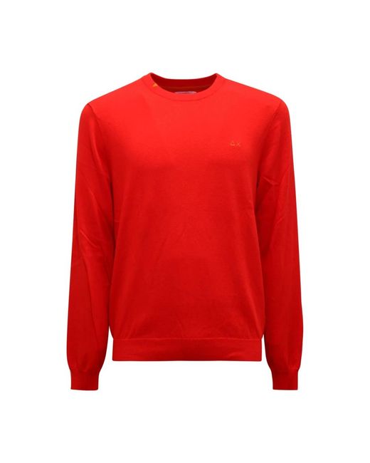 Sun 68 Red Round-Neck Knitwear for men