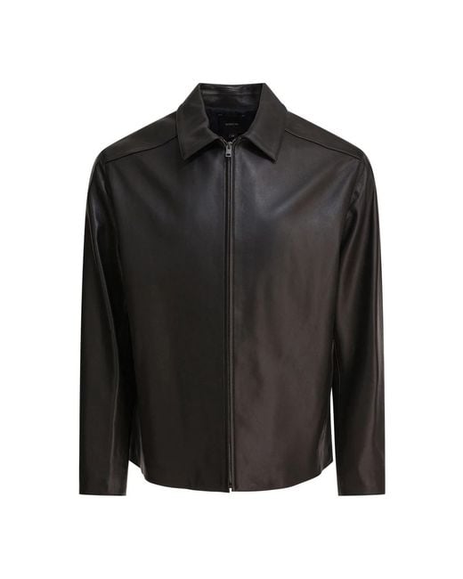 Vince Black Leather Jackets for men