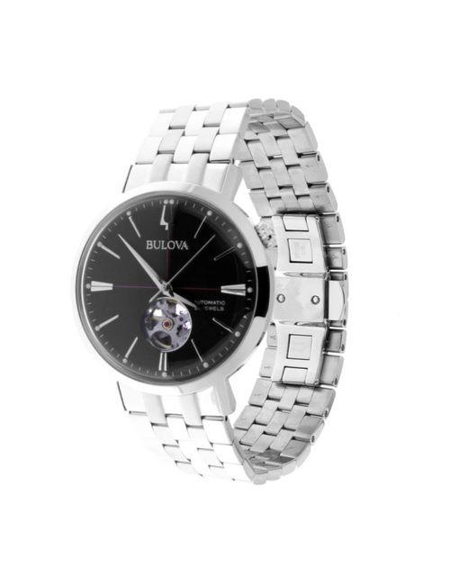 Bulova Accessoires ,Zwart ,Aerojet Automatic in het Metallic
