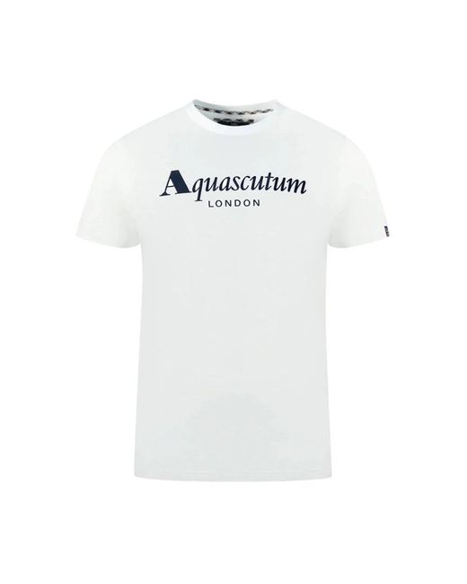 Aquascutum Baumwoll-t-shirt mit union jack flagge in White für Herren