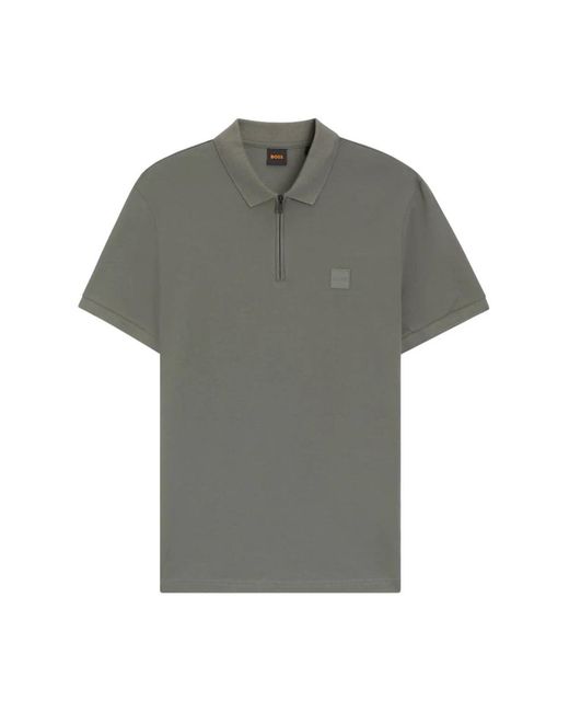 Boss Passerzip Polo in het Gray voor heren