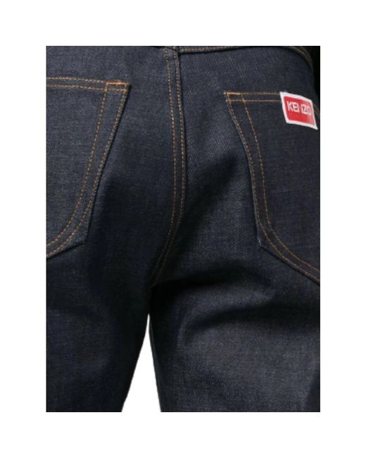KENZO Blue Straight Jeans for men