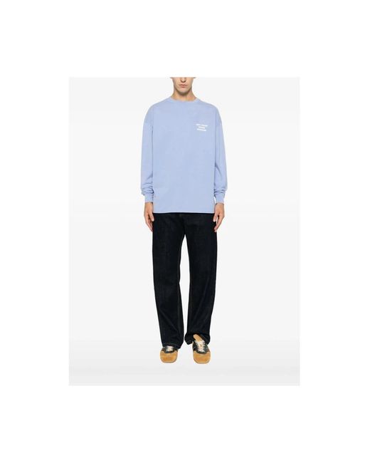Drole de Monsieur Blue Long Sleeve T-Shirts for men