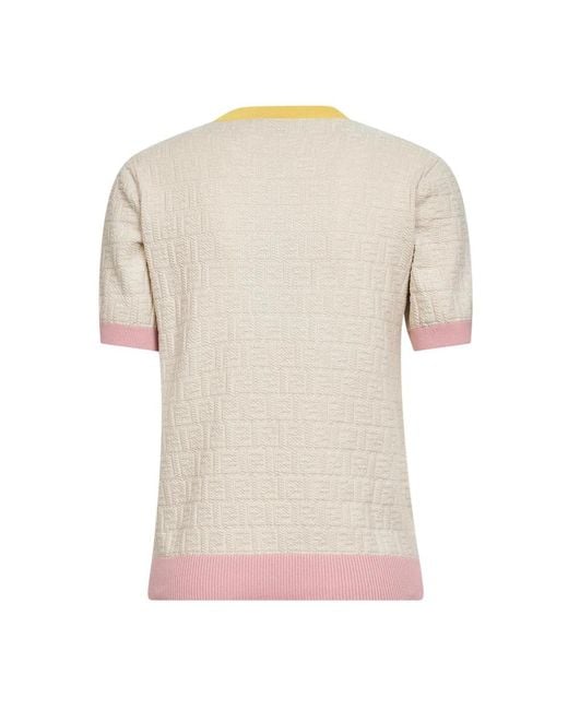Fendi Natural Round-Neck Knitwear