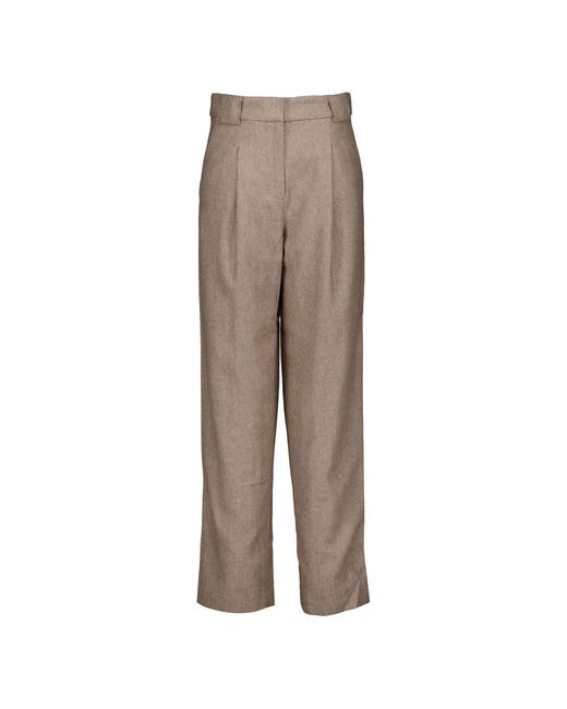 Straight Trousers co'couture de color Brown