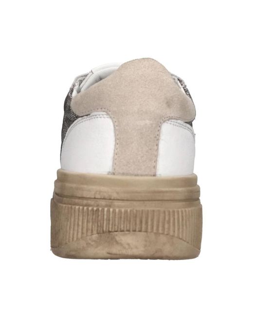 Emanuélle Vee White Sneakers Aus Leder Und Stoff