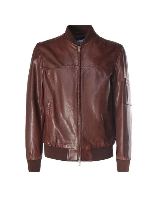 Grifoni Brown Leather Jackets for men