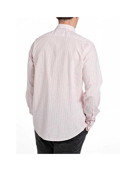 Replay Pink Casual Shirts for men