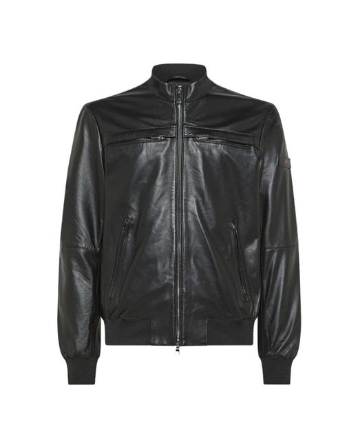 Peuterey Black Leather Jackets for men
